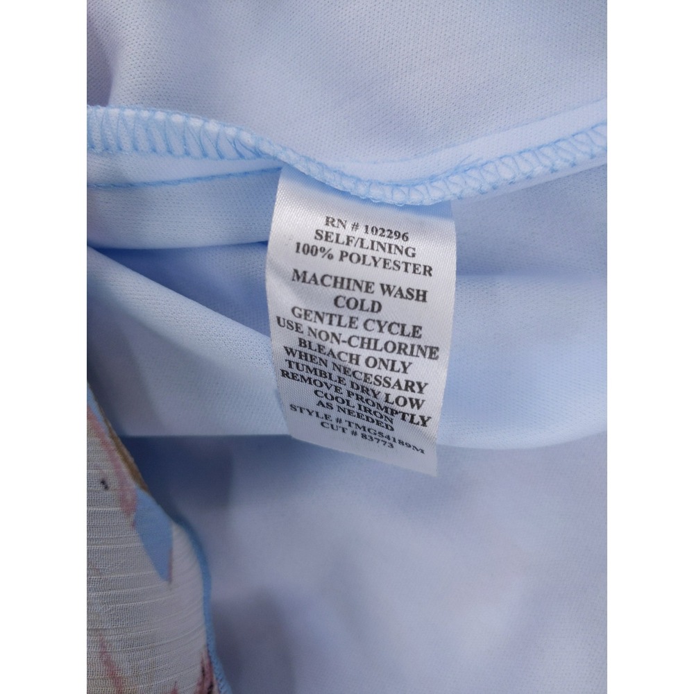 vtg Y2K Connected Apparel Floral Midi Dress Sz 12 Blue Pink Handkerchief Hem - Picture 8 of 9